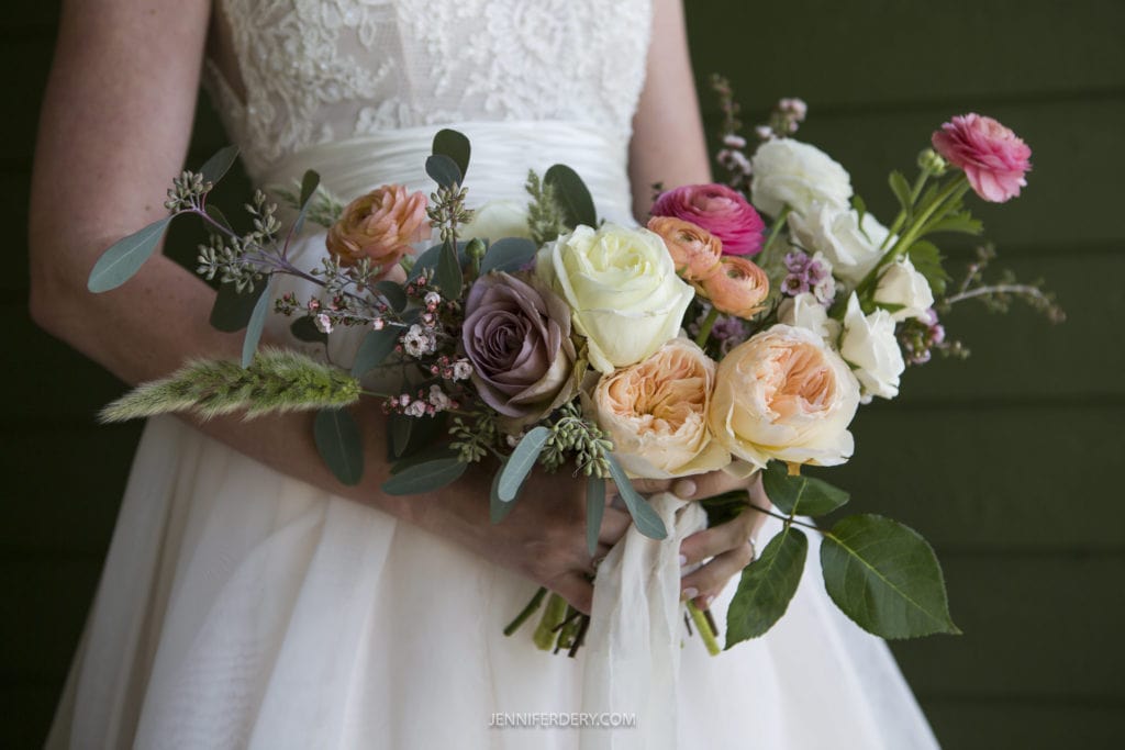 antique roses wedding bouquet by native poppy florist